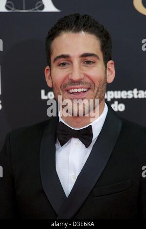 17 février 2013 - Madrid, Espagne - Miguel Angel Silvestre arrive à Goya Cinema Awards 2013, cérémonie à l'hôtel Auditorium le 17 février 2013 à Madrid, Espagne (Image Crédit : © Jack Abuin/ZUMAPRESS.com) Banque D'Images