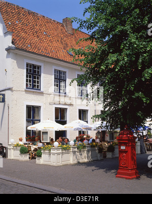 Marieke van Brugghe Restaurant brasserie, Mariastraat, Bruges, Flandre Occidentale, Royaume de Belgique Banque D'Images