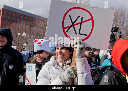 Activistes du climat protestant contre Keystone XL pipeline - Washington, DC USA Banque D'Images