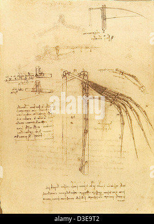 Léonard de Vinci, Codex atlanticus. Banque D'Images