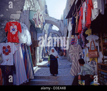Via Dolorosa à Souq, Vieille ville, Jérusalem, Israël Banque D'Images