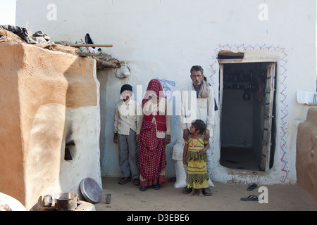 Famille Rajasthani Banque D'Images