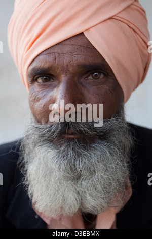 Portrait de l'homme au Rajasthan Banque D'Images