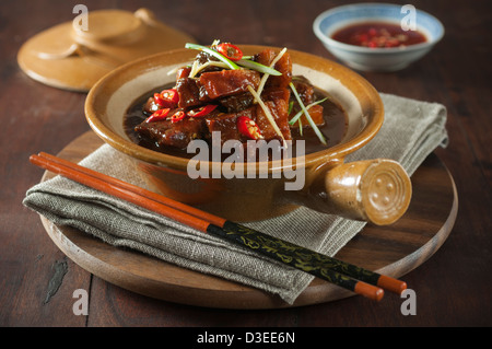 Cuisine chinoise porc cuit deux fois Banque D'Images