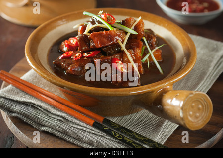 Cuisine chinoise porc cuit deux fois Banque D'Images