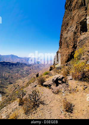 Roque Bentayga(Bentayga Rock), Gran Canaria, Îles Canaries, Espagne Banque D'Images