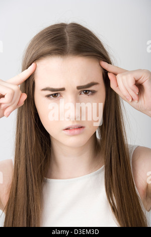 Adolescente à la frustration. Banque D'Images