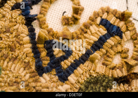 Travaux en cours de tapis au crochet. Banque D'Images