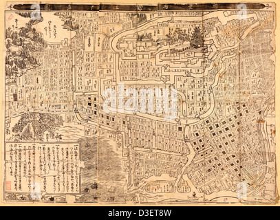 Une carte montrant la propriété de la terre dans le centre de Tokyo.1630 Banque D'Images