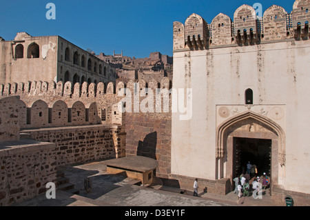 Fort Golkonda cité capitale de l'ancien royaume de The Golkonda Hyderabad Inde 1518-1687 L'Andhra Pradesh Banque D'Images