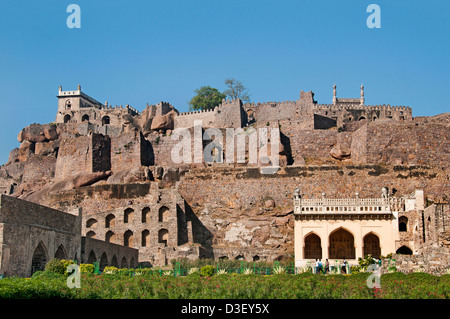 Fort Golkonda cité capitale de l'ancien royaume de The Golkonda Hyderabad Inde 1518-1687 L'Andhra Pradesh Banque D'Images