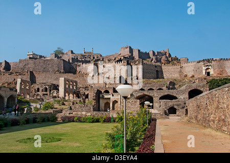 Fort Golkonda cité capitale de l'ancien royaume de The Golkonda Hyderabad Inde 1518-1687 L'Andhra Pradesh Banque D'Images