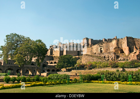 Fort Golkonda cité capitale de l'ancien royaume de The Golkonda Hyderabad Inde 1518-1687 L'Andhra Pradesh Banque D'Images