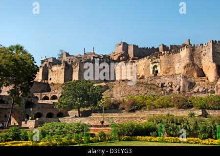 Fort Golkonda cité capitale de l'ancien royaume de The Golkonda Hyderabad Inde 1518-1687 L'Andhra Pradesh Banque D'Images