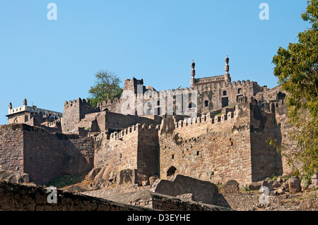 Fort Golkonda cité capitale de l'ancien royaume de The Golkonda Hyderabad Inde 1518-1687 L'Andhra Pradesh Banque D'Images