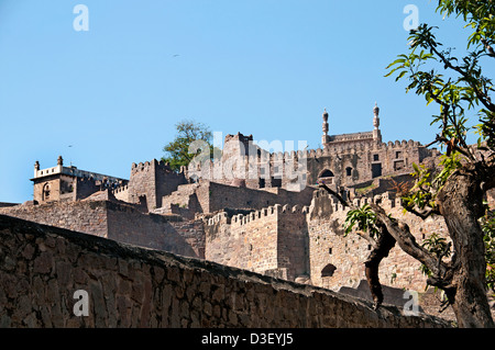 Fort Golkonda cité capitale de l'ancien royaume de The Golkonda Hyderabad Inde 1518-1687 L'Andhra Pradesh Banque D'Images