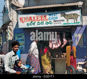 Bazar et de la rue du Marché au nord de la rivière Musi Hyderabad Inde Andhra Pradesh Banque D'Images