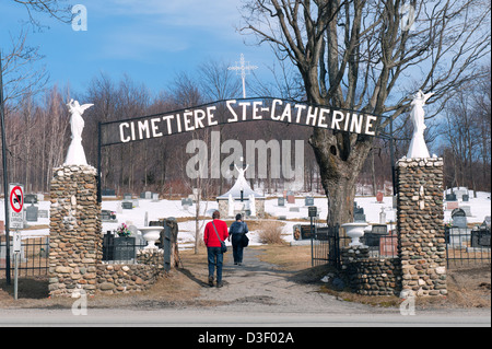 Cimetière, Ste-Catherine de Hatley, province de Québec, Canada. Banque D'Images