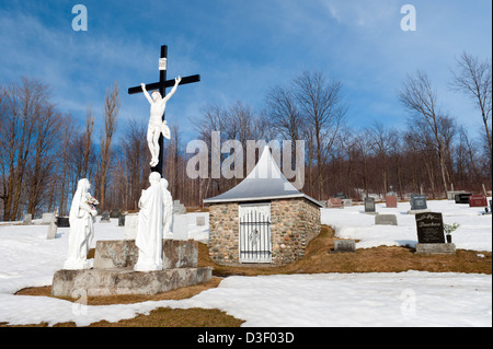 Cimetière, Ste-Catherine-de-Hatley, province de Québec, Canada. Banque D'Images