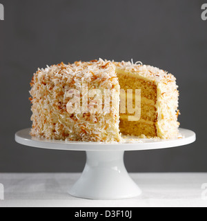 Coconut cake stand safran blanc grillé Banque D'Images