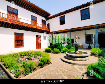 Colonial House Yard, San Cristobal de La Laguna, Tenerife Banque D'Images