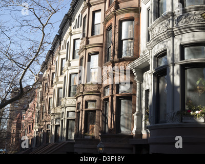 Brownstone Brooklyn, quartier Park Slope, Brooklyn, New York. Banque D'Images