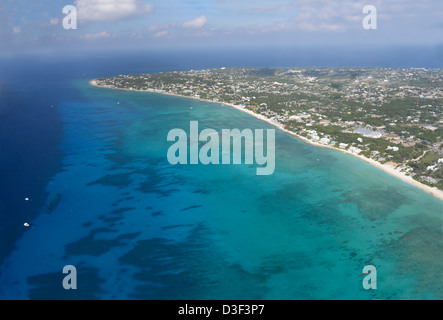 Au-dessus de récifs frangeants, Grand Cayman, Antilles britanniques. Banque D'Images