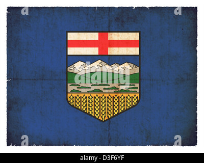 Drapeau de la province canadienne de l'Alberta a créé dans le style grunge Banque D'Images