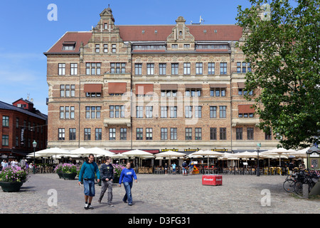 Malmoe, Suède, ses cafés sur la place Lilla Torg Banque D'Images