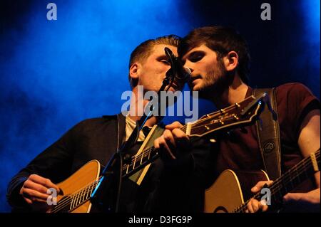 Brighton, UK. 18 février 2013. Hudson Taylor joue le Brighton Dome. Les personnes sur la photo : Alfie Hudson-Taylor Hudson-Taylor, Harry. Photo par Julie Edwards/Alamy Live News Banque D'Images