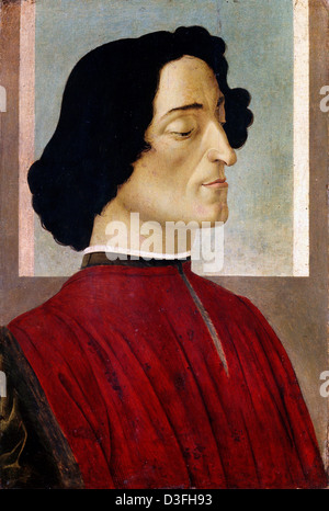 Sandro Botticelli, Portrait de Julien de Médicis 1475 Tempera sur panneau. L'Accademia Carrara, Bergamo Banque D'Images