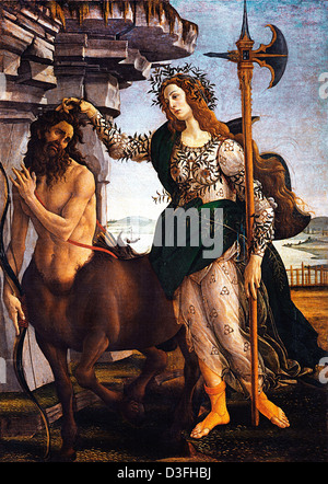Sandro Botticelli, Pallas et le Centaure 1483 Tempera sur toile. L'Uffizi, Florence Banque D'Images