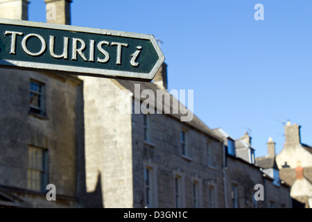 Informations touristiques sur sign in Painswick, Gloucestershire, Royaume-Uni. Le Cotswold Way. Banque D'Images