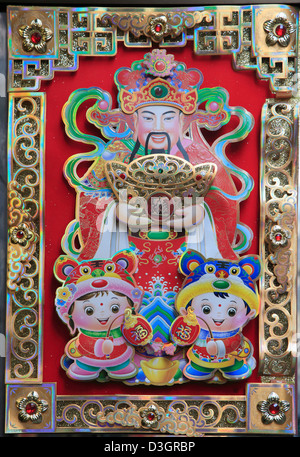 La Chine, Hong Kong, Sheung Wan, Nouvel An chinois, de la décoration, Banque D'Images