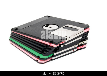 Disquettes photographié sur un fond blanc Banque D'Images