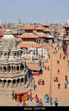 Vue aérienne sur Durbar Square Patan Népal Banque D'Images