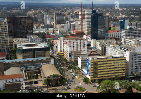 Vue sur la ville depuis le Centre de conférences International Kenyatta, Nairobi, Kenya Banque D'Images