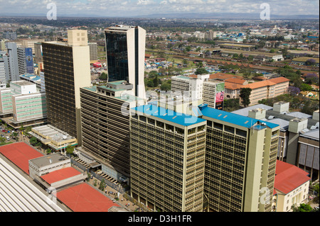 Vue sur la ville depuis le Centre de conférences International Kenyatta, Nairobi, Kenya Banque D'Images