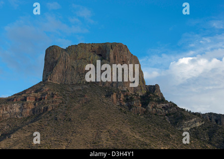 Casa Grande crête, bassin Chiso, Big Bend National Park, Texas, USA, Coucher de soleil, Casa Grande, Casa Grande, Pic volcanique, volcan, Banque D'Images