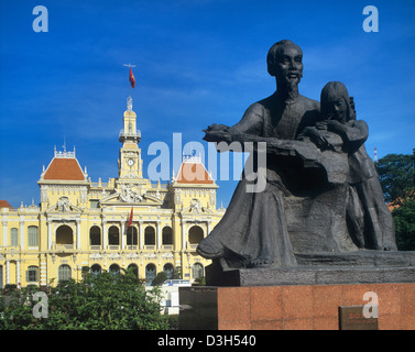 Vietnam, Ho Chi Minh Ville, Saigon, Ho Chi Minh Memorial à l'ancien Hôtel de Ville, aujourd'hui, le Comité du peuple Banque D'Images