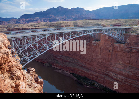 Marble Canyon pont enjambant la gorge de la rivière Colorado, dans le Nord de l'Arizona. Banque D'Images