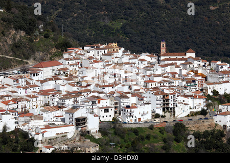 Village andalou blanc (pueblo blanco) Algatocin. Province de Malaga, Espagne Banque D'Images