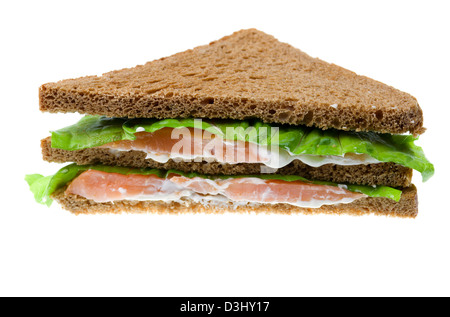 Sandwiches au saumon. isolé sur fond blanc. Banque D'Images