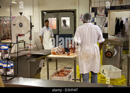 Butcher, au Pick N Pay Supermarché à Cape Town - Afrique du Sud Banque D'Images