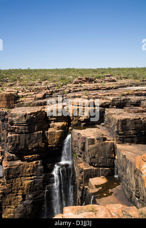 Vue du haut du plateau de grès Gardner au King George Falls, région de Kimberley, Australie occidentale Banque D'Images