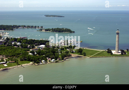 Le mémorial international de la victoire et de la paix de Perry est situé à Put-in-Bay, Ohio, et commémore la bataille du lac Érié pendant la guerre de 1812. Le mémorial est un hommage à la bravoure du commodore Oliver Hazard Perry et de ceux qui ont combattu dans la bataille pour la suprématie navale américaine. Banque D'Images