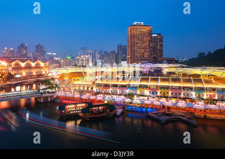 Une nuit à Clark Quay Banque D'Images