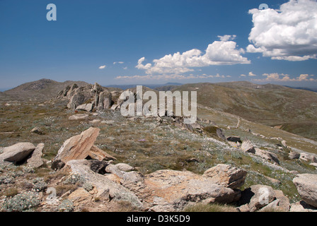 Randonnée au mont Kosciuszko, Département de parc national. Banque D'Images