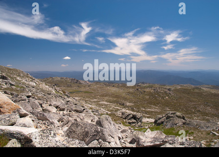 Randonnée au mont Kosciuszko, Département de parc national. Banque D'Images