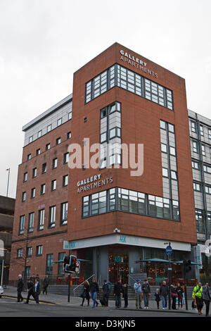 Appartements Galerie Demander avec restaurant au rez-de-chaussée à Glasgow en Écosse Banque D'Images